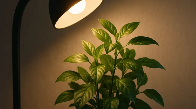 como iluminar plantas de interior con luz artificial